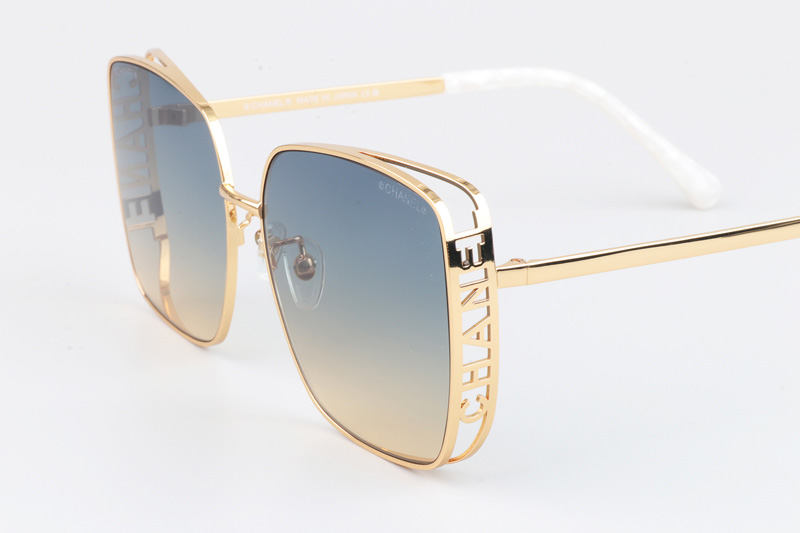 CH4581 Sunglasses Gold White Gradient Blue