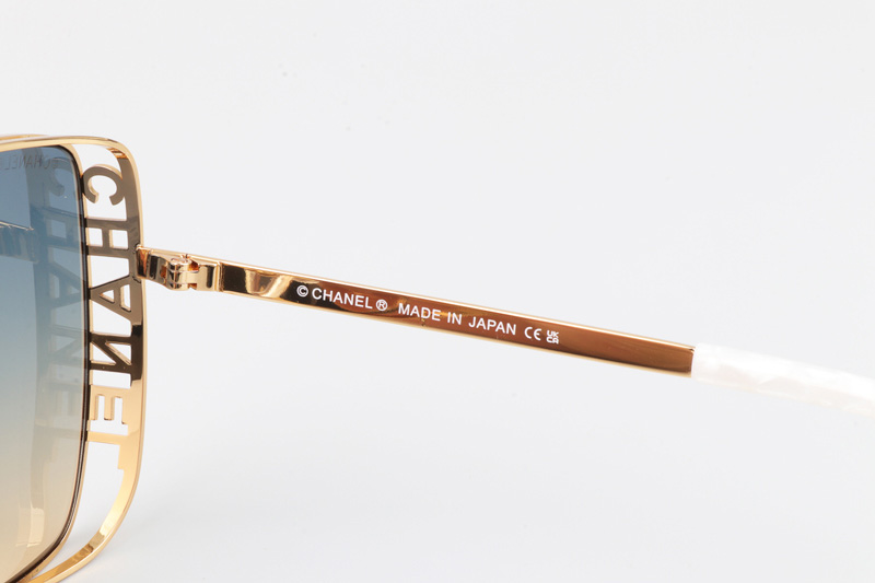 CH4581 Sunglasses Gold White Gradient Blue