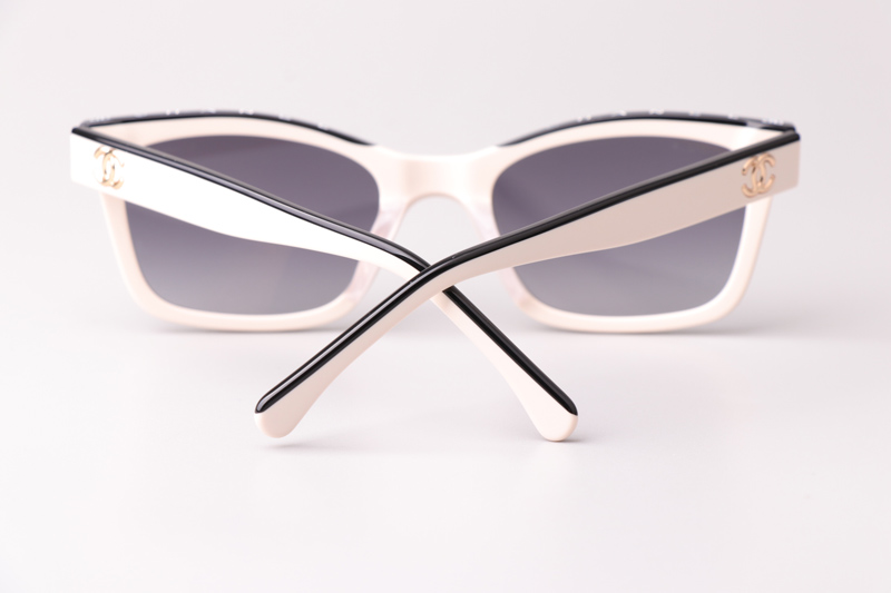 CH5417 Sunglasses White Black Gradient Gray