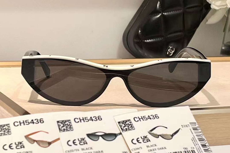 CH5436 Sunglasses Black White Gray