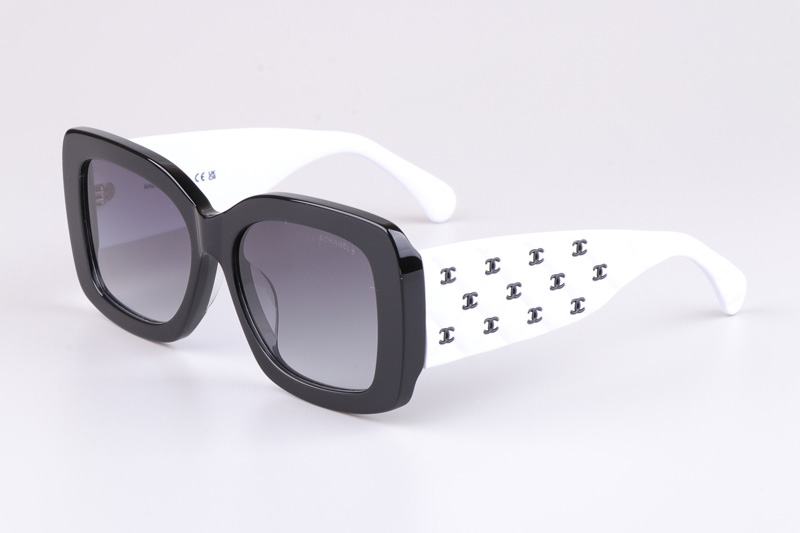 CH5483 Sunglasses Black White Gradient Gray