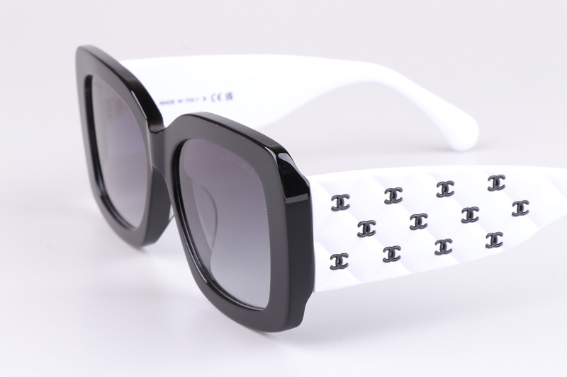 CH5483 Sunglasses Black White Gradient Gray