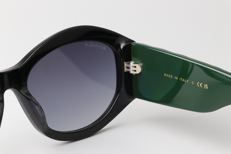 CH5486 Sunglasses Black Green Gradient Gray