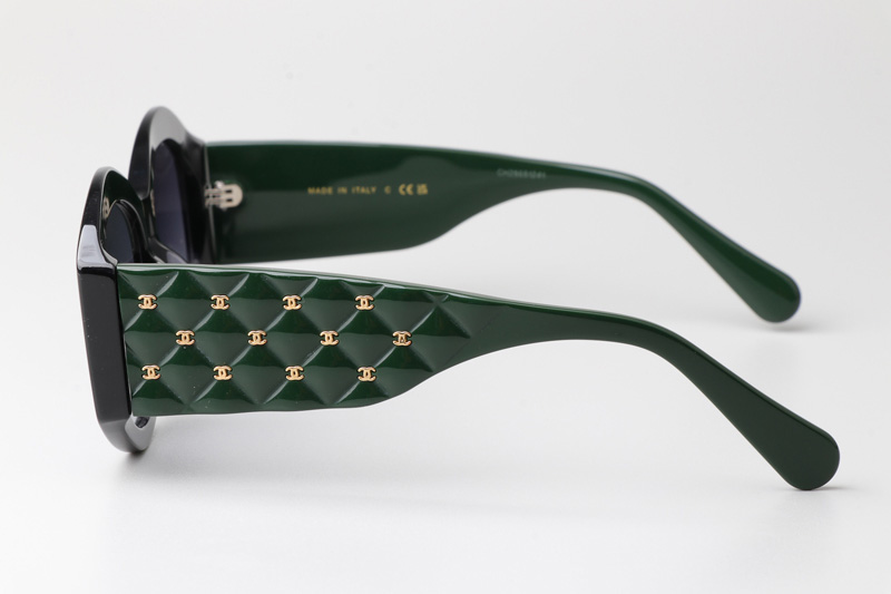 CH5486 Sunglasses Black Green Gradient Gray