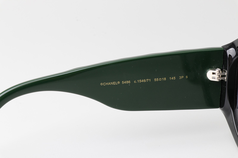 CH5486 Sunglasses Black Green Gradient Gray