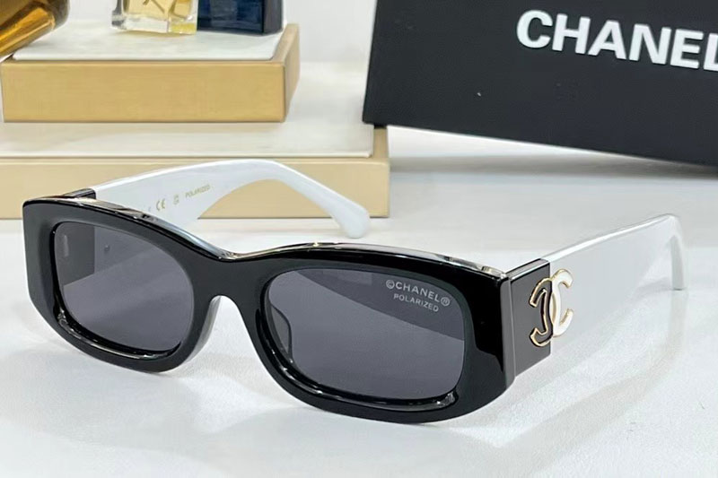 CH5525 Sunglasses Black White