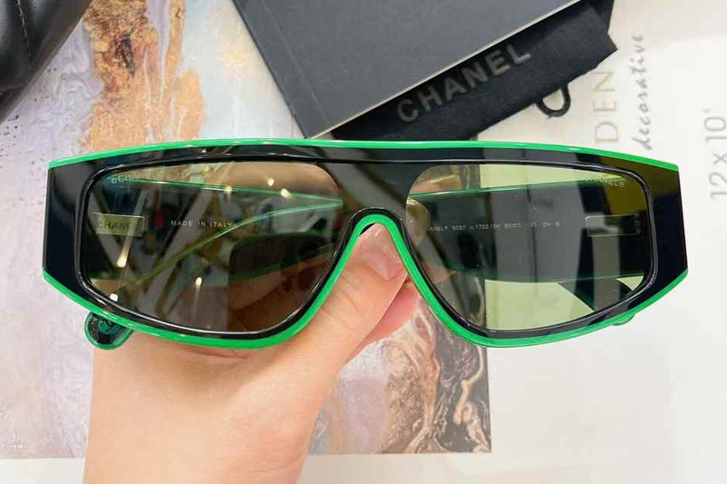 CH6057 Sunglasses Black Green Gradient Green