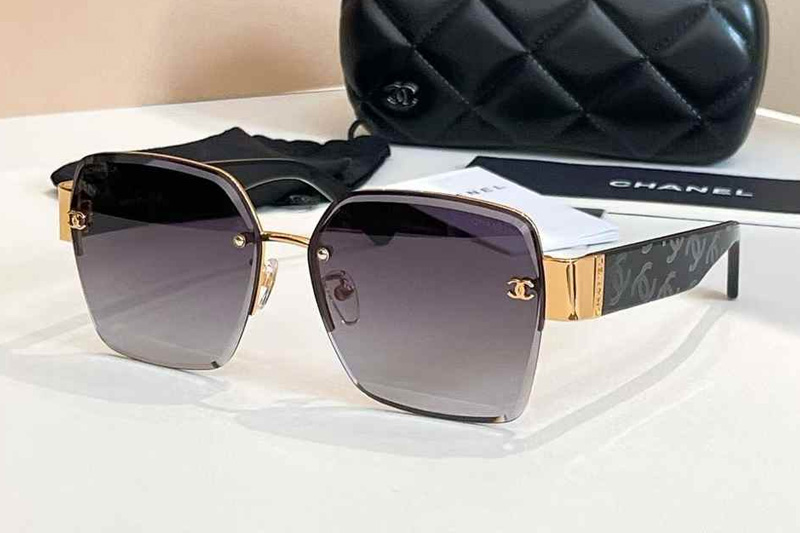 CH6065S Sunglasses Gold Black Gradient Gray