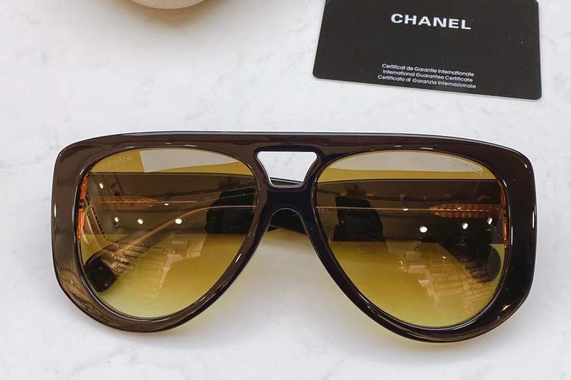 CH71354 Sunglasses Black Gradient Brown