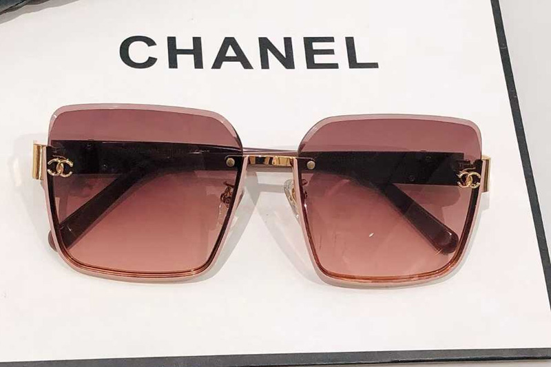 CH8046 Sunglasses Coffee Gold Gradient Pink