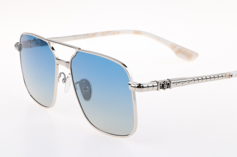 CH8122 Sunglasses Silver Gradient Blue