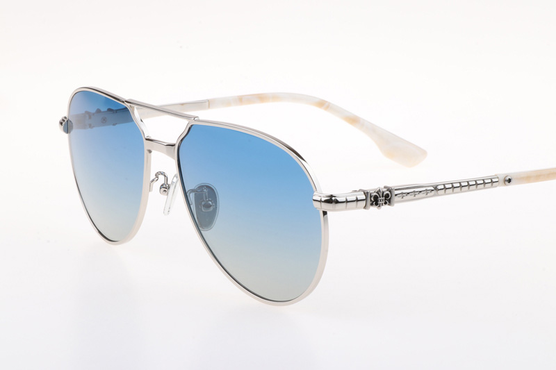 CH8123 Sunglasses Silver Gradient Blue