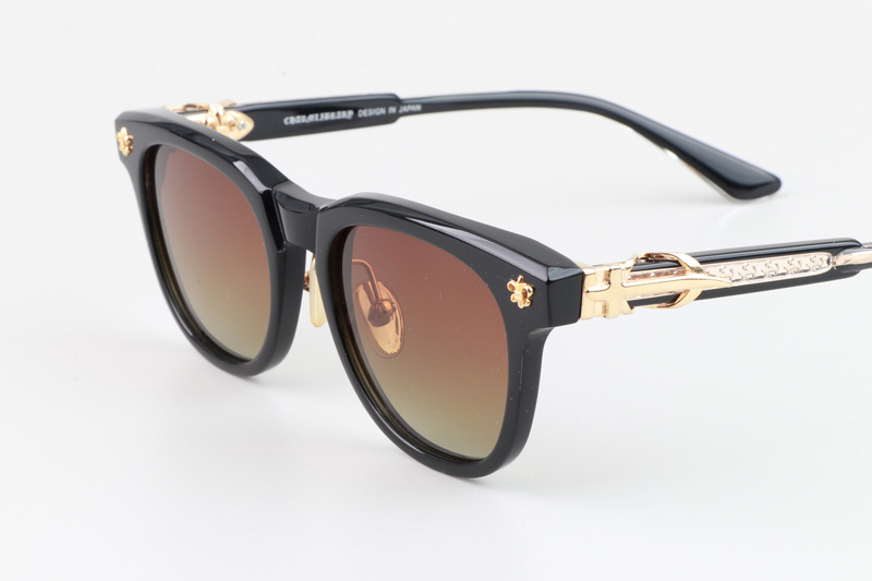 CH8133 Sunglasses Black Gold Gradient Brown