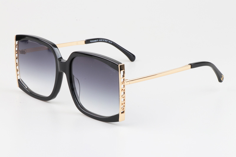 CH9122 Sunglasses Black Gold Gradient Gray