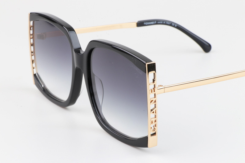 CH9122 Sunglasses Black Gold Gradient Gray