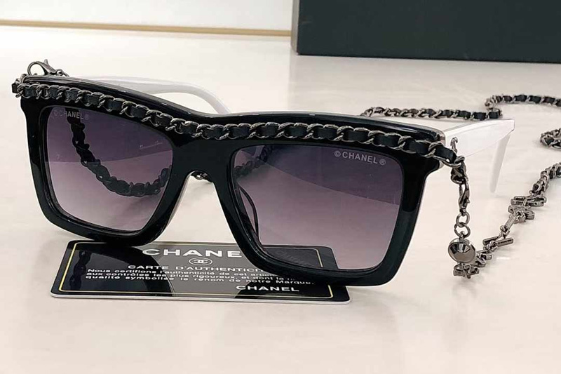 CH9144 Sunglasses Black White Gradient Gray