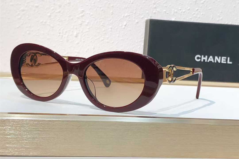 CH9179 Sunglasses Red Gradient Brown
