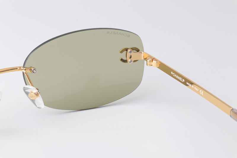 CHA71559 Sunglasses Gold Green