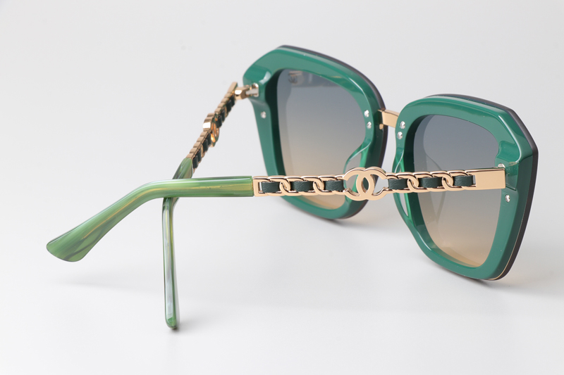 CHA95050 Sunglasses Green Gradient Gray