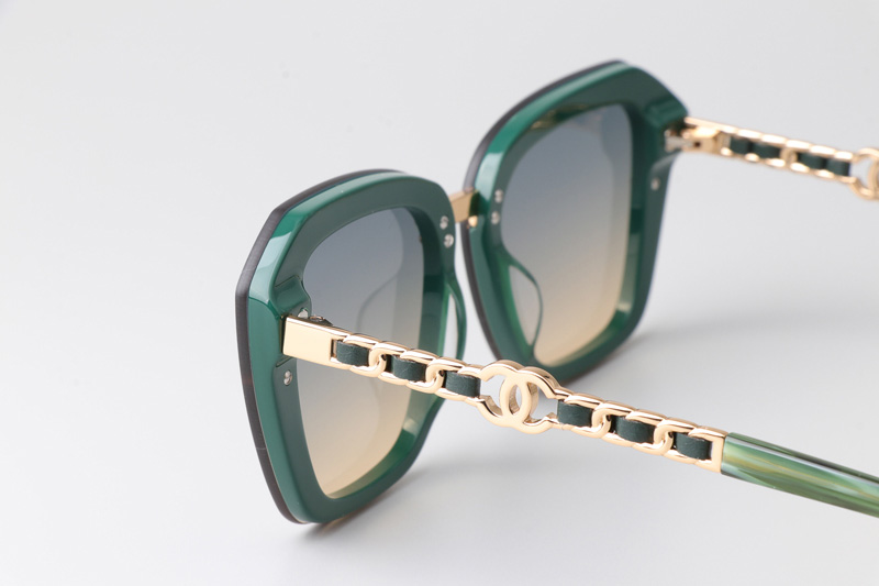 CHA95050 Sunglasses Green Gradient Gray