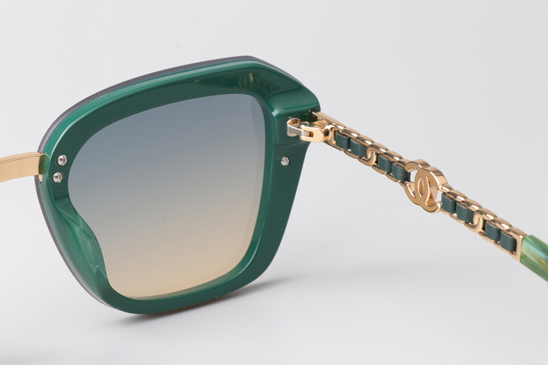 CHA95050 Sunglasses Green Gradient Gray