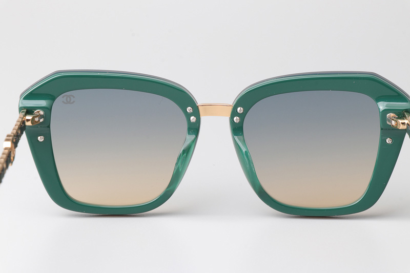 CHA95050 Sunglasses Green Gradient Gray