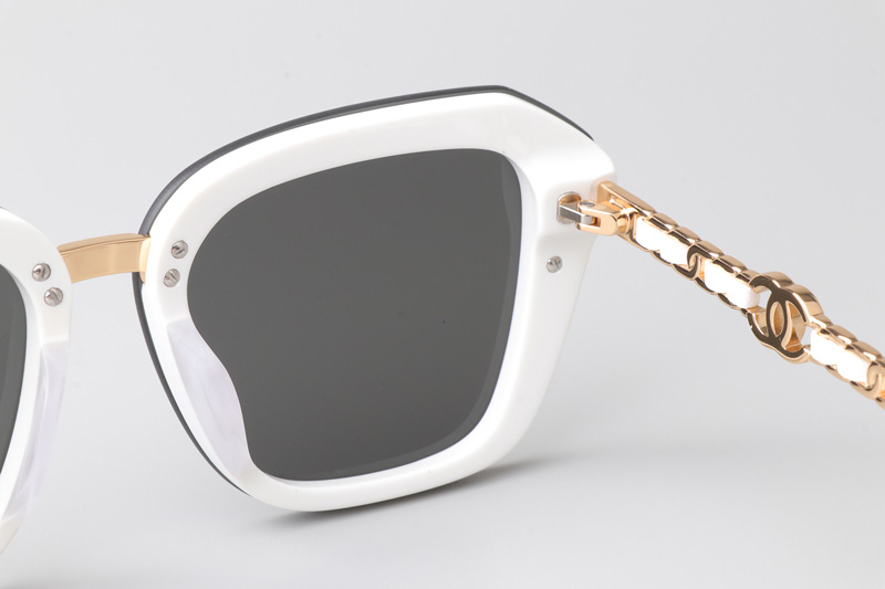 CHA95050 Sunglasses White Gray