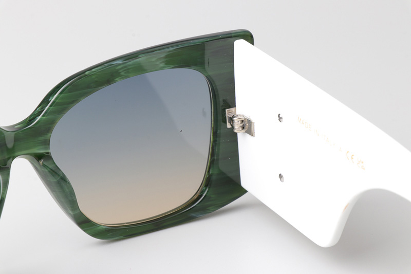 CHA95066 Sunglasses Green White Gradient Gray