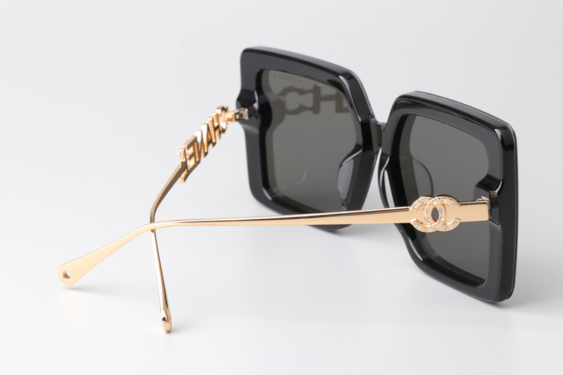 CHA95069 Sunglasses Black Gold Gray