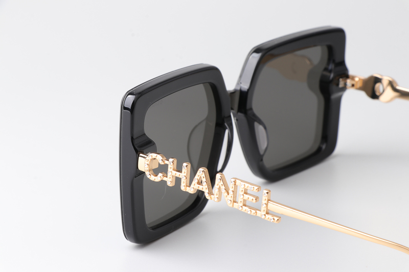 CHA95069 Sunglasses Black Gold Gray