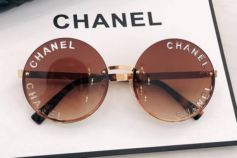 CHA95085 Sunglasses Gold Gradient Brown