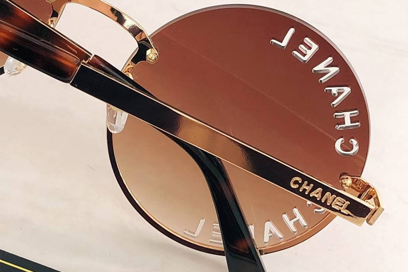 CHA95085 Sunglasses Gold Gradient Brown