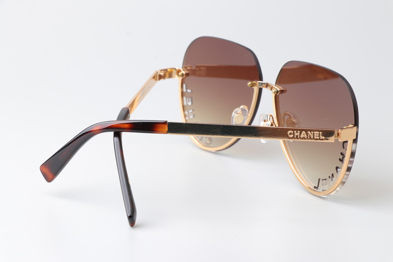 CHA95086 Sunglasses Gold Gradient Brown