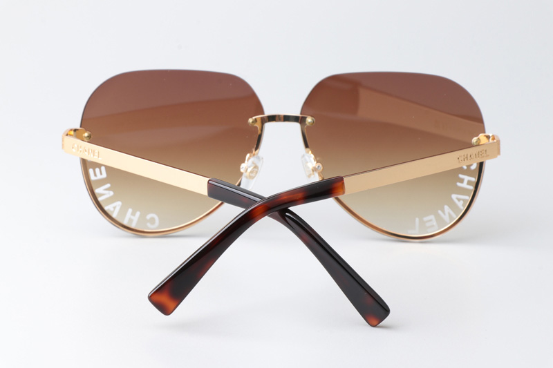 CHA95086 Sunglasses Gold Gradient Brown