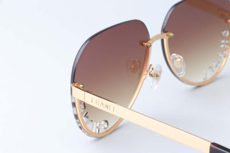 CHA95086 Sunglasses Gold Gradient Brown