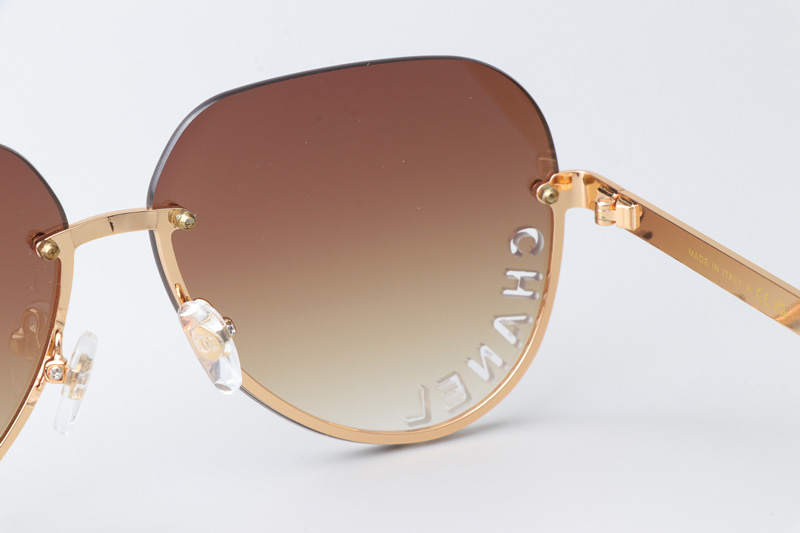 CHA95086 Sunglasses Gold Gradient Brown