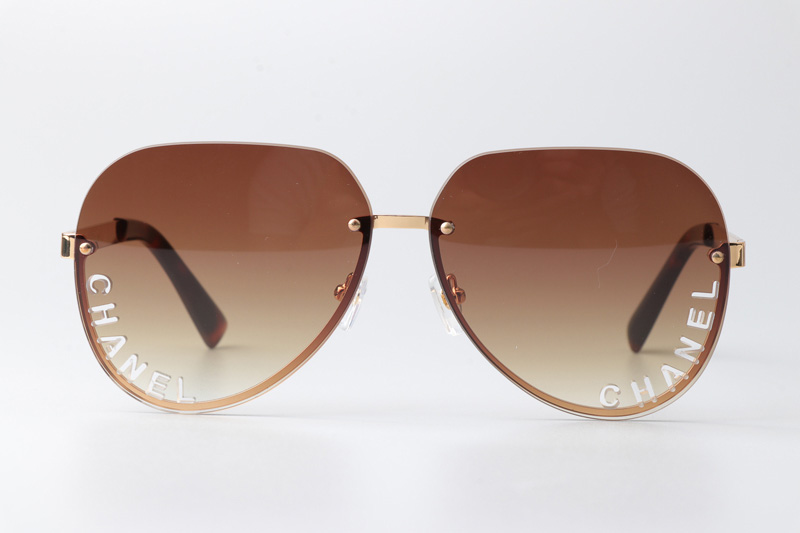 CHA95086 Sunglasses Gold Gradient Brown