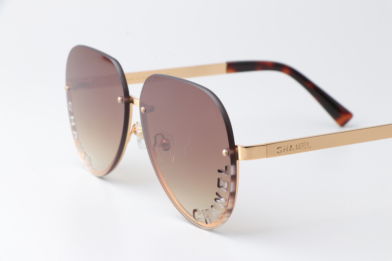 CHA95086 Sunglasses Gold Gradient Brown
