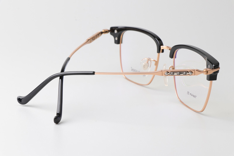 CHN511 Eyeglasses Black Rose Gold