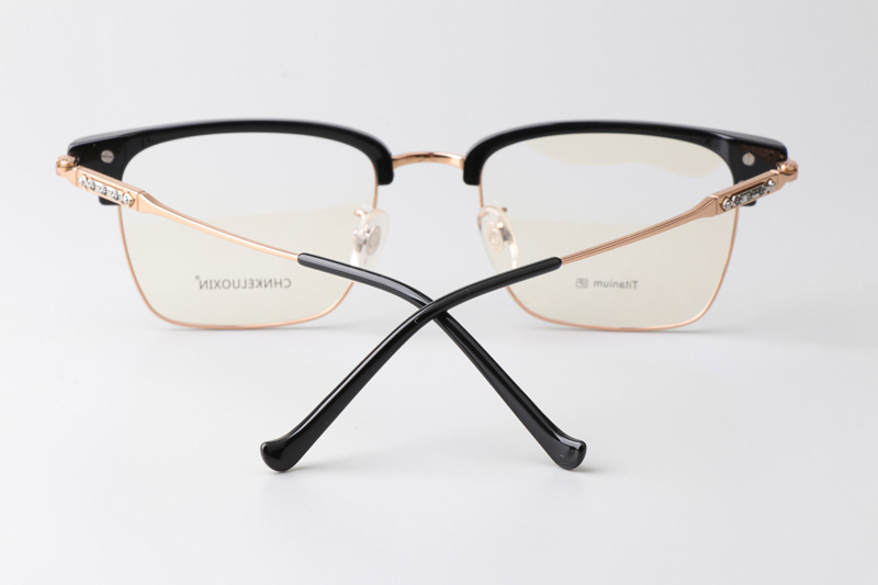 CHN511 Eyeglasses Black Rose Gold