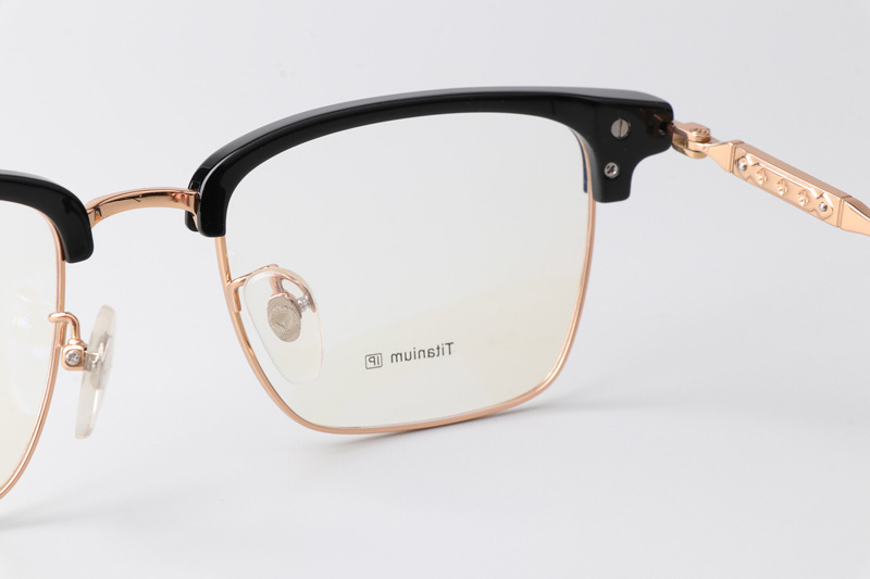 CHN511 Eyeglasses Black Rose Gold