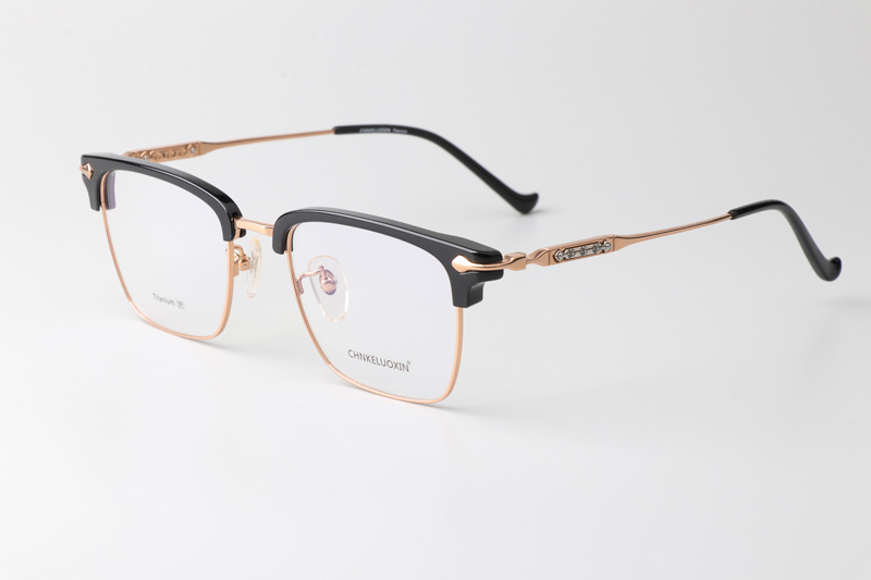 CHN511 Eyeglasses Black Rose Gold