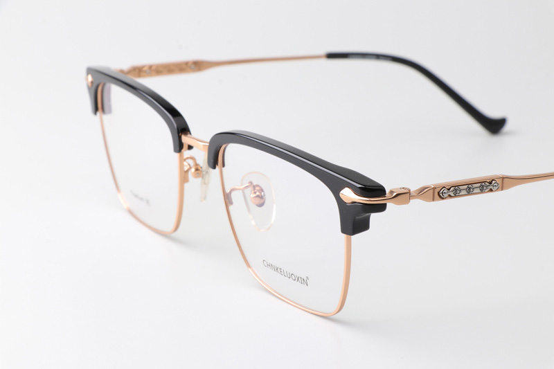 CHN511 Eyeglasses Black Rose Gold
