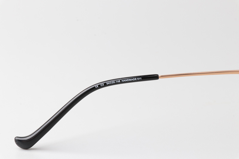 CHN511 Eyeglasses Black Rose Gold