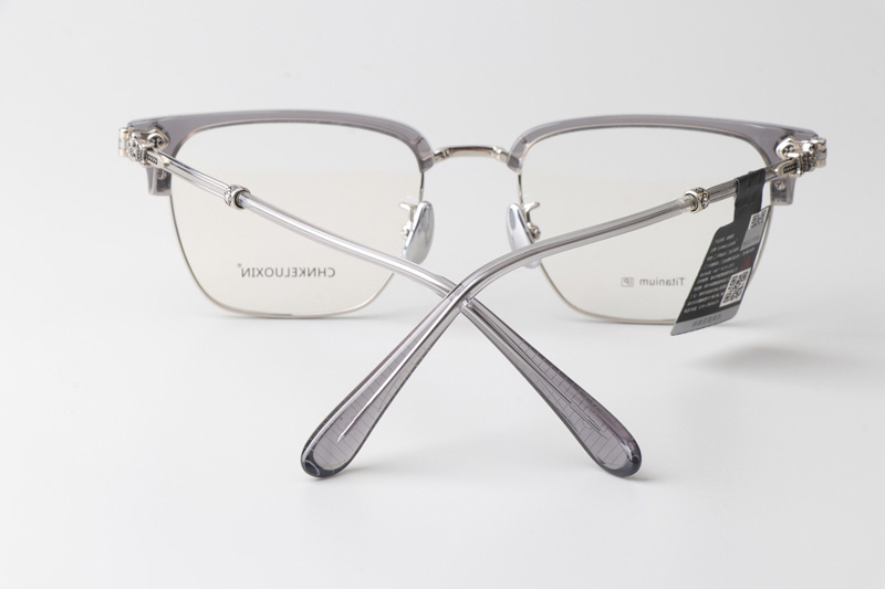 CHN640 Eyeglasses Gray Silver