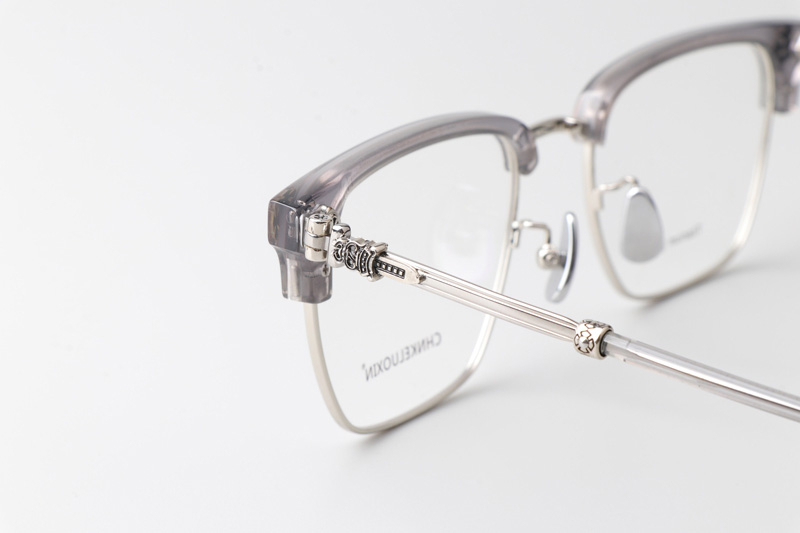 CHN640 Eyeglasses Gray Silver