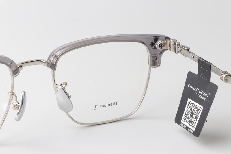 CHN640 Eyeglasses Gray Silver
