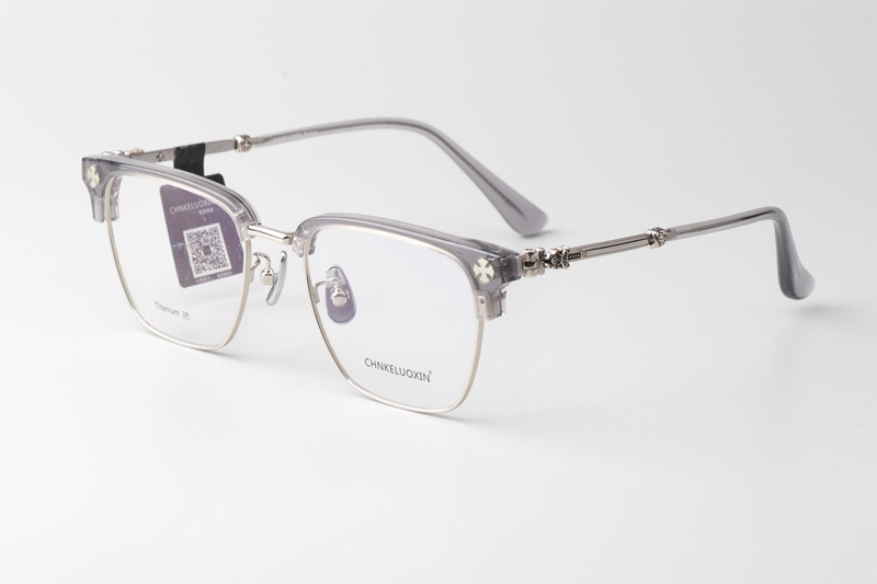 CHN640 Eyeglasses Gray Silver