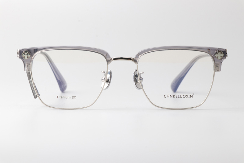 CHN640 Eyeglasses Gray Silver