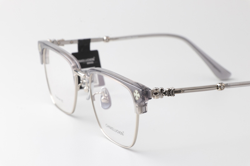 CHN640 Eyeglasses Gray Silver